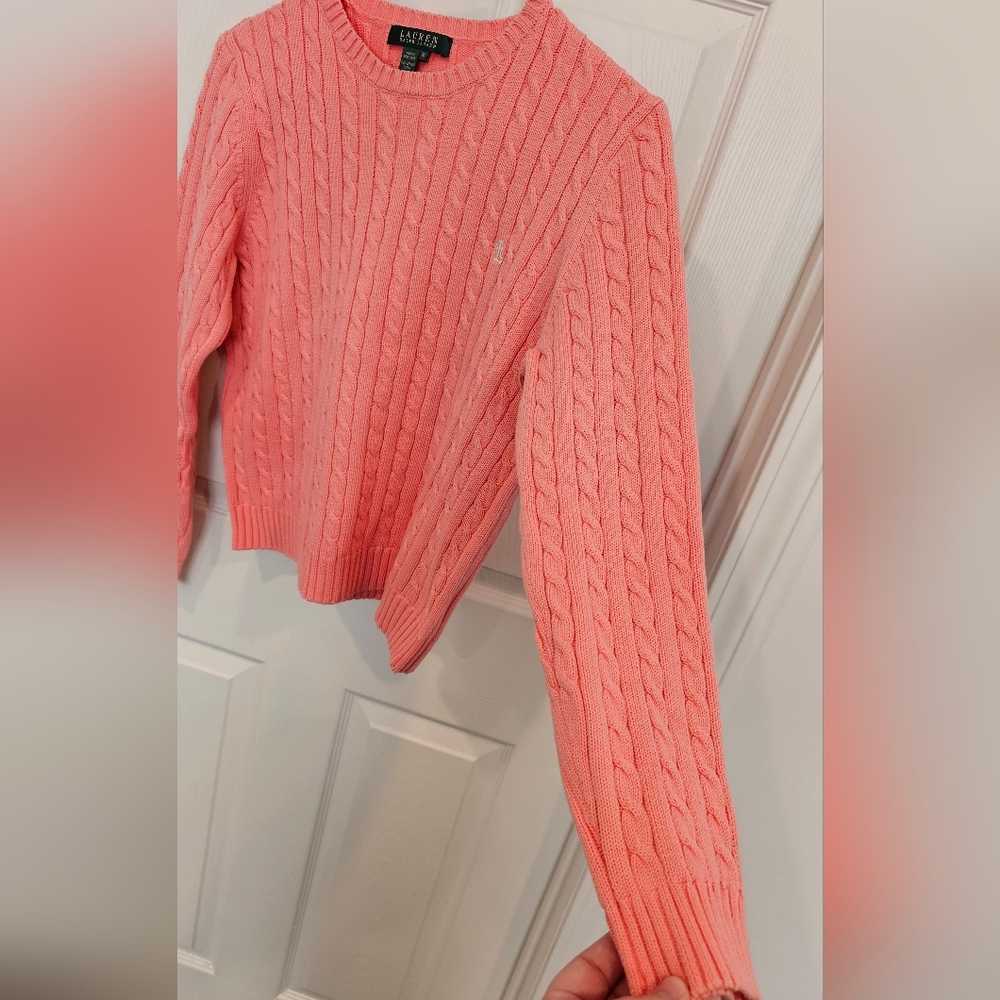 Lauren Ralph Lauren Women's Light Pink Knit Y2K Sweater Size--M - Picture 5 of 12